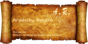 Aradszky Renátó névjegykártya