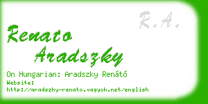 renato aradszky business card